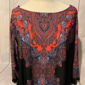 Paisley dress wedding office black and pink NWT